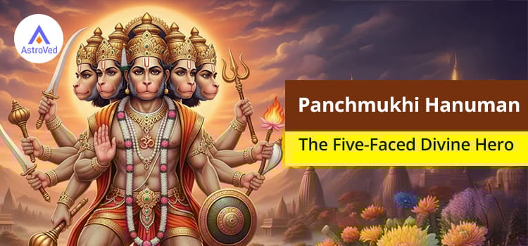 Panchmukhi Hanuman five faces illustration