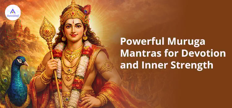 Seven essential powerful Muruga mantras infographic for courage, health, and spiritual growth 