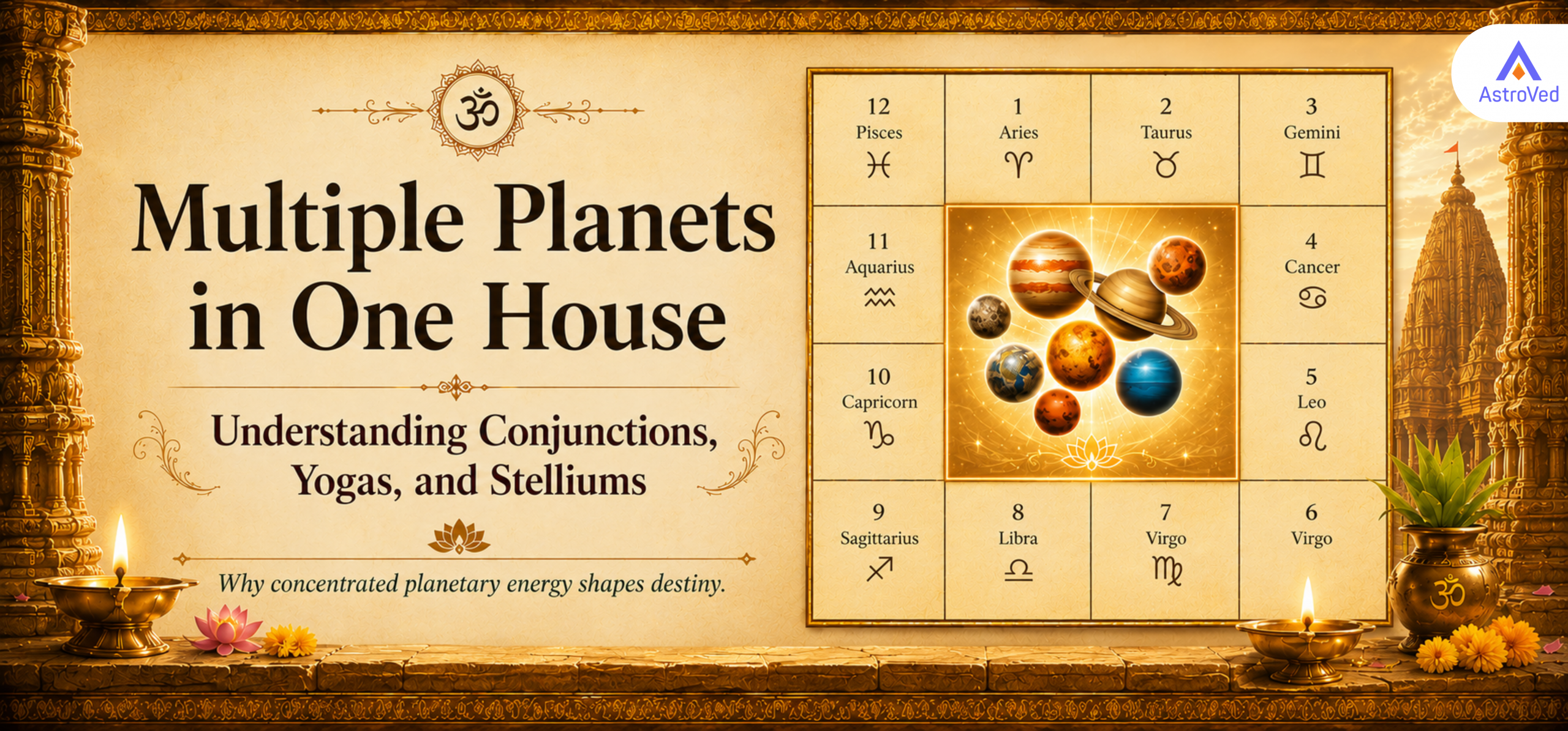 What Happens When Multiple Planets Occupy One House? Vedic Astrology Explained